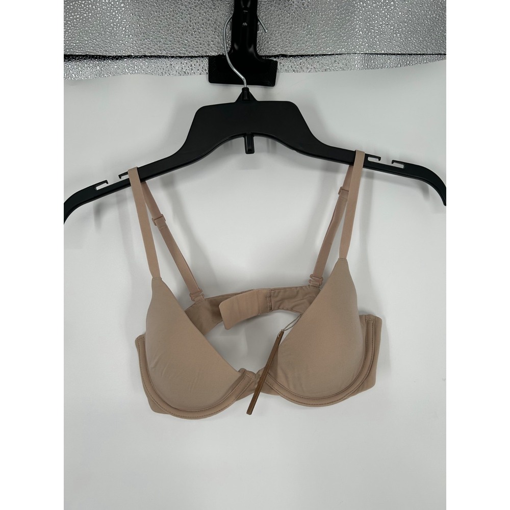 SKIMS Plunge T Shirt Bra Women's Size 34B Clay Underwire Seamless Padded